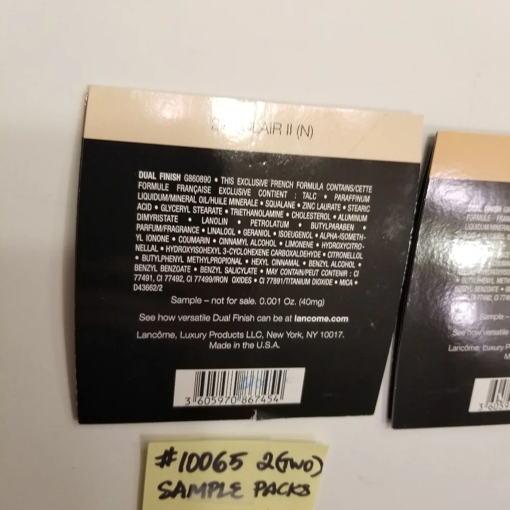 ✅Lancòme Dual Finish Powder 2 *SAMPLE* Packs with Puffs #10065, B39C